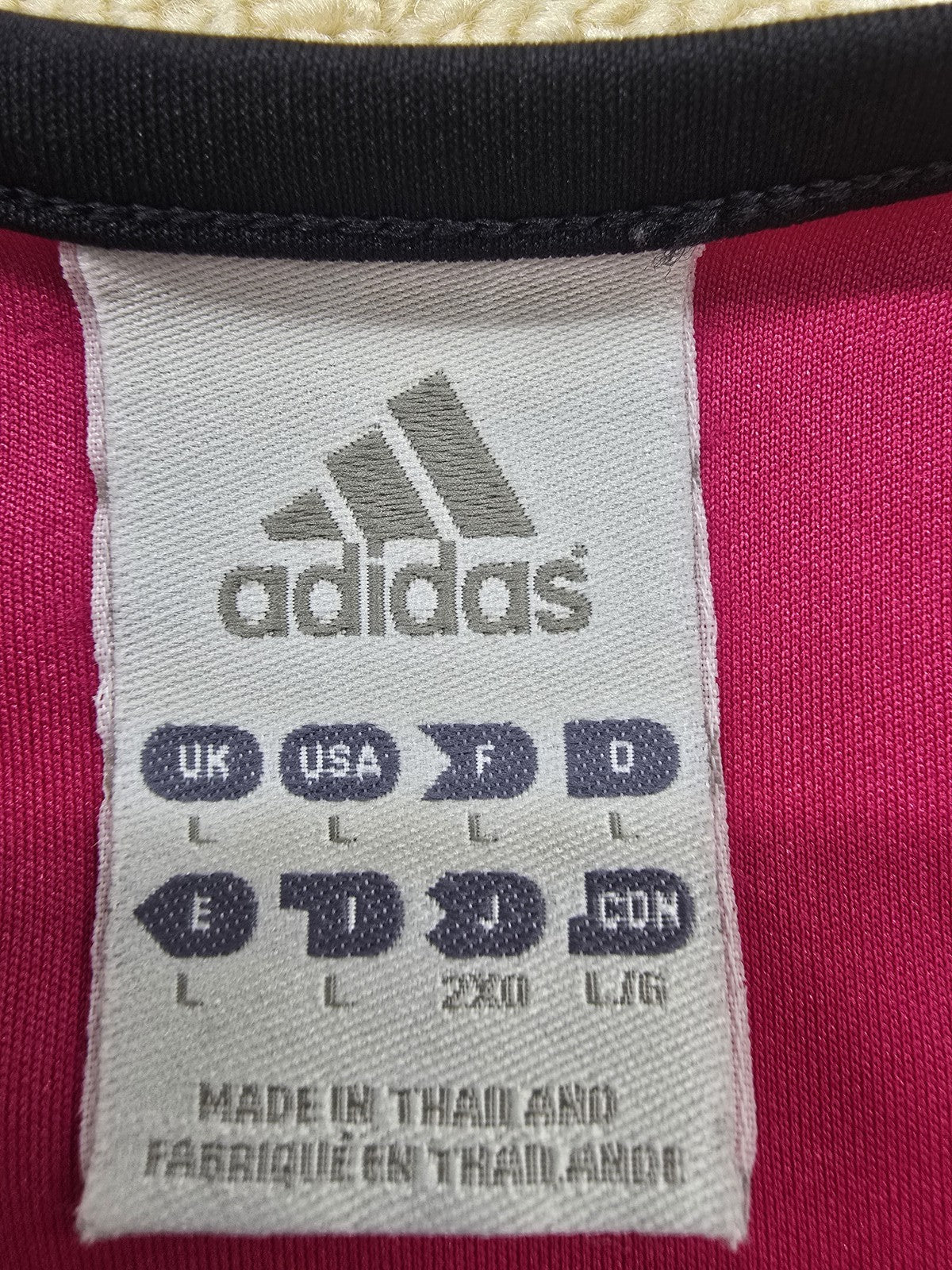 Adidas Men's Magenta Sports Jersey L Short Sleeve Stripes
