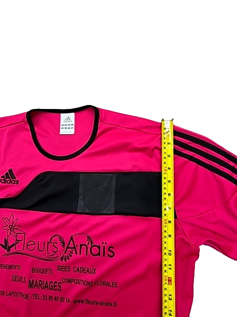 Adidas Pink Striped Soccer Jersey L Short Sleeve Unisex