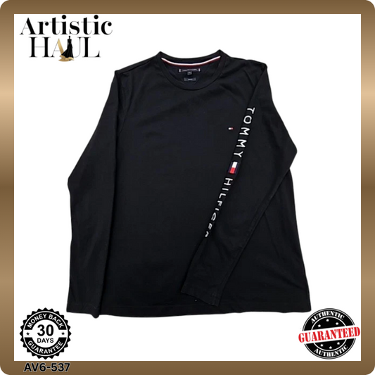 Tommy Hilfiger Men's Black T-Shirt – Size XL, Slim Fit, Logo