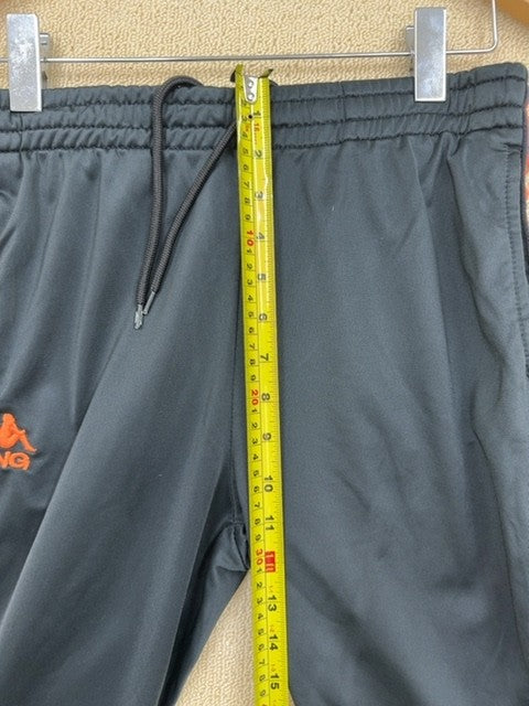 Kappa Men's Black Striped Track Pants Large Tapered Athletic