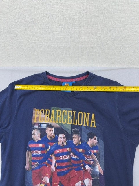 FC Barcelona Women's Vintage Navy M T-Shirt Qatar Airways Graphic