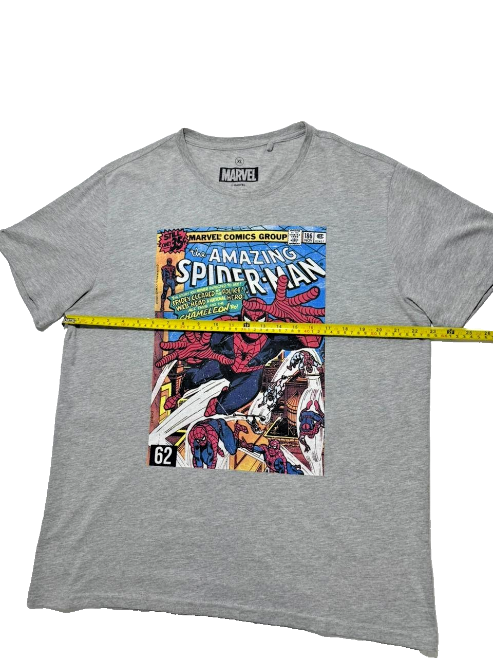 Marvel Men's Spiderman Comic Cover Gray T-Shirt - Size XL