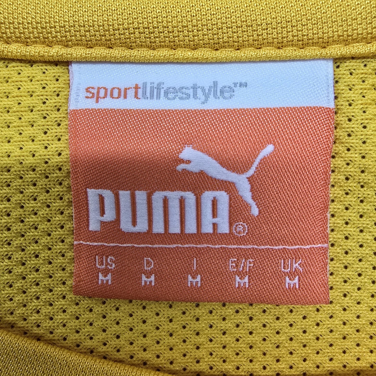 Puma Men's Yellow Black Side Panel T-Shirt Size M
