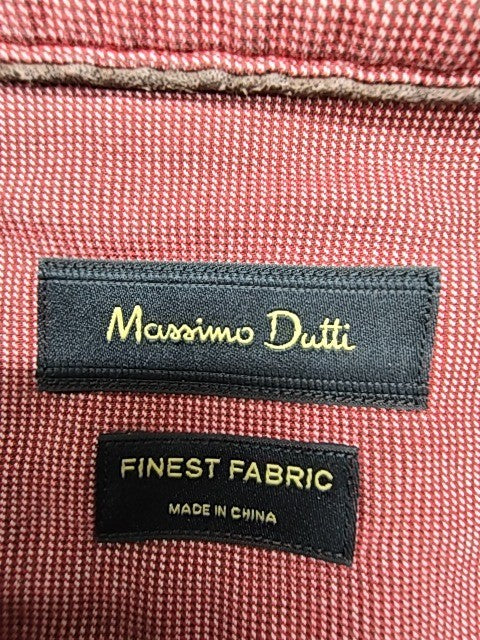 Massimo Dutti Men's Burgundy Button-Down Shirt Size L Regular Casual