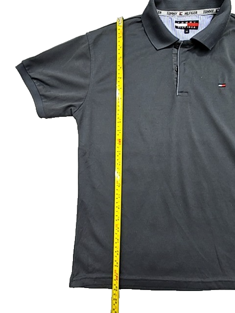 Tommy Hilfiger Men's Grey Polo Shirt Size M Regular Fit Cotton Logo