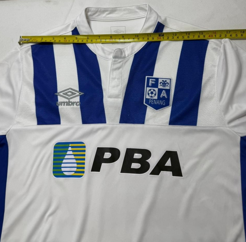 Umbro Penang FA Football Soccer Jersey White Blue Men's Size M