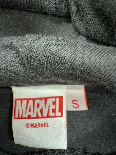 Marvel Logo Superhero Charcoal Fleece Hoodie S Pullover Unisex