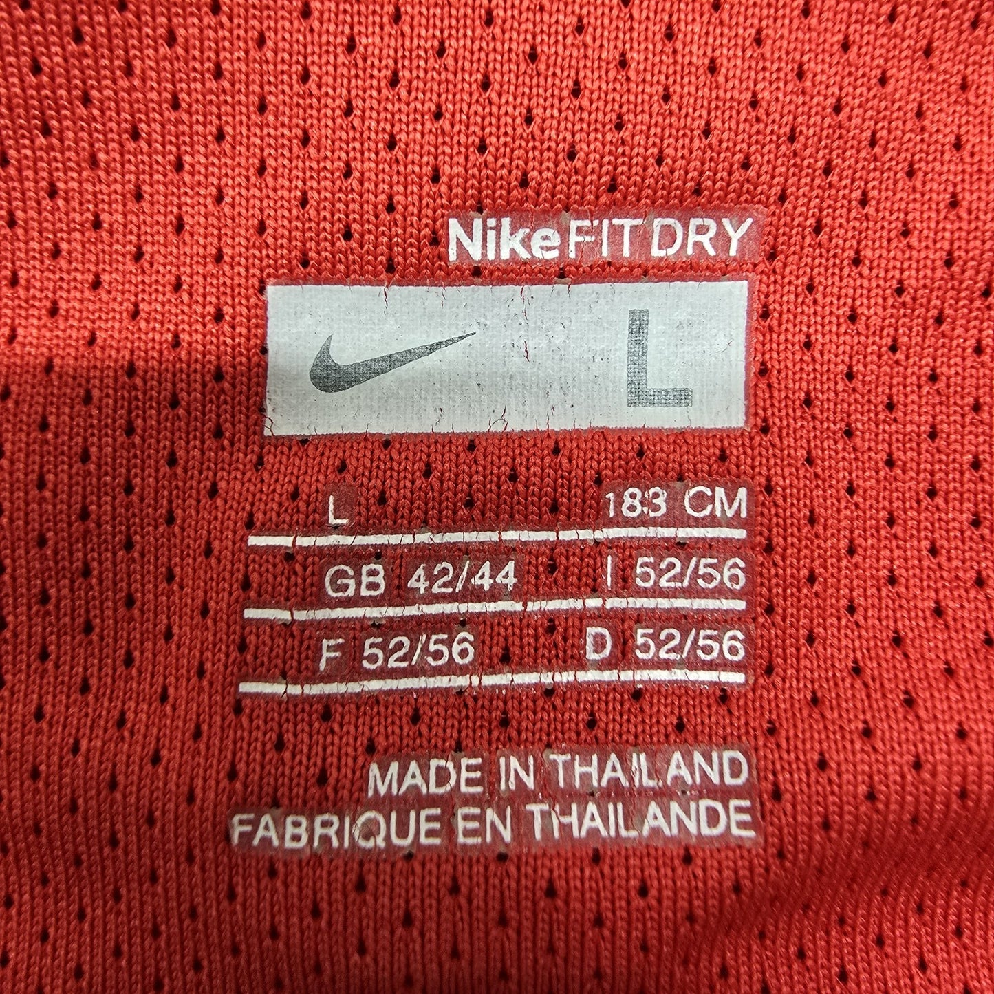 Nike Men's Red V-Neck Jersey L Short Sleeve Mesh