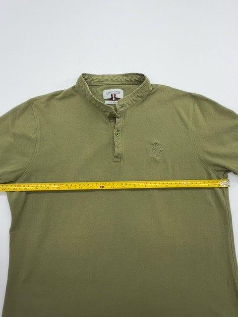 Enrico Coveri Boys Olive Polo Shirt Size M Button Front Logo