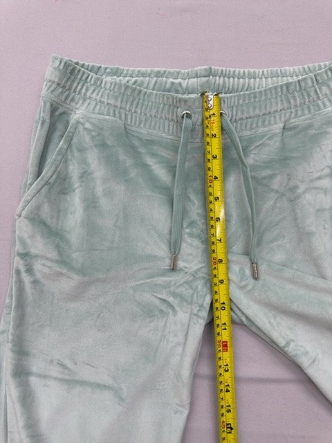 Juicy Couture Del Ray Chinois Green Velour Sweatpants M Straight Fit
