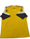 Adidas Men's Yellow T-Shirt – Size XL, Striped, Short Sleeve
