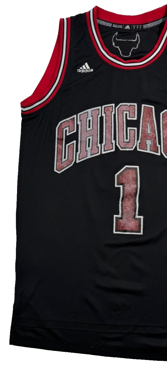 Adidas Derrick Rose Chicago Bulls #1 Alternate Black Jersey - Size S