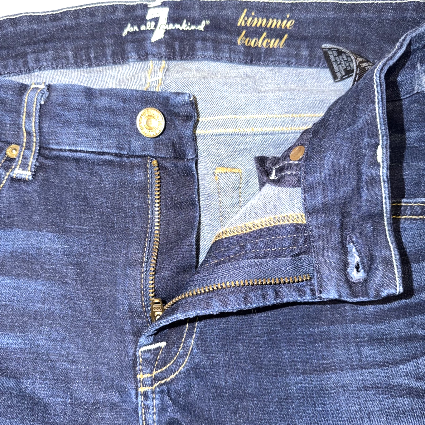7 For All Mankind Kimmie Bootcut Jeans Women Dark Blue Size 29