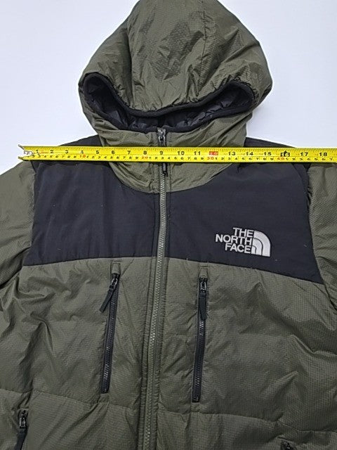 The North Face Mens Green Puffer Jacket Hood Full Zip Size M Regular