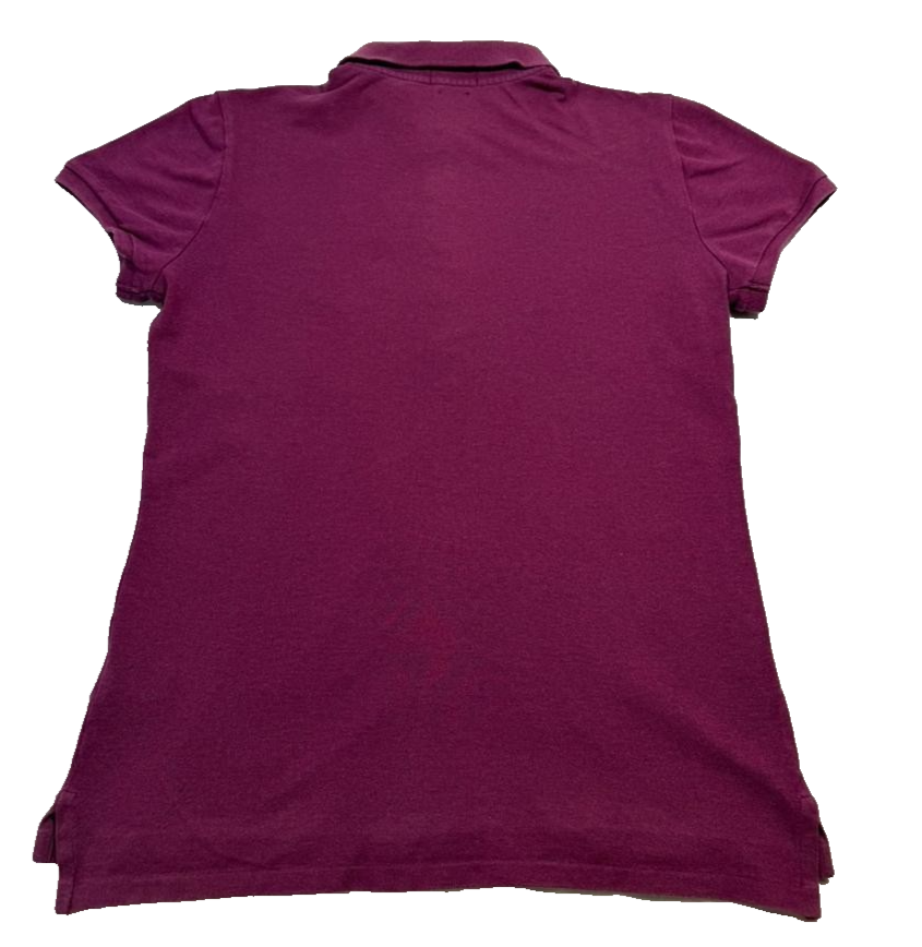 Polo Ralph Lauren Women'S Magenta Slim Fit Pique Polo Shirt Pony Logo Size M