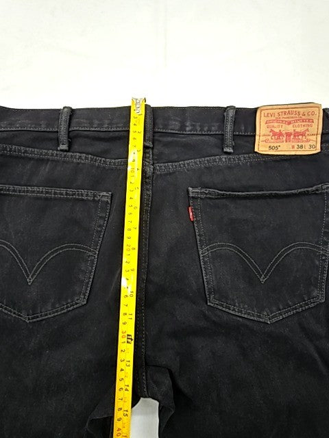 Levi's 505 Men's Black Denim Jeans 38x30 Regular Fit