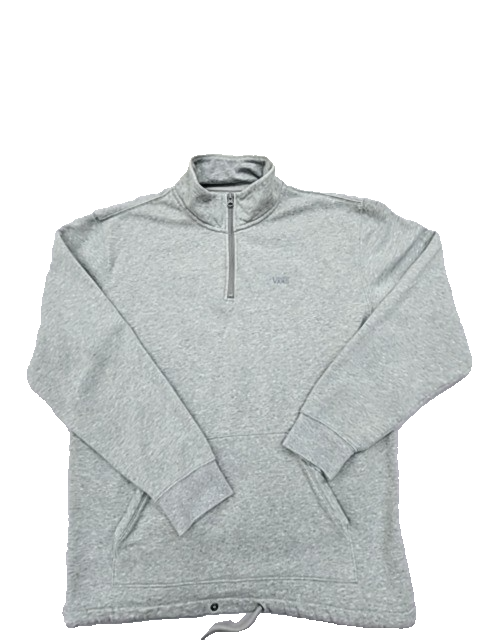 Vans Men's Gray Quarter Zip Pullover Hoodie Size L