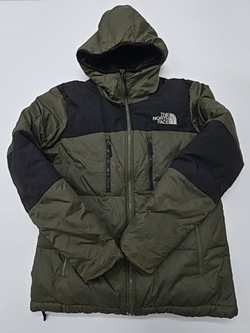The North Face Mens Green Puffer Jacket Hood Full Zip Size M Regular