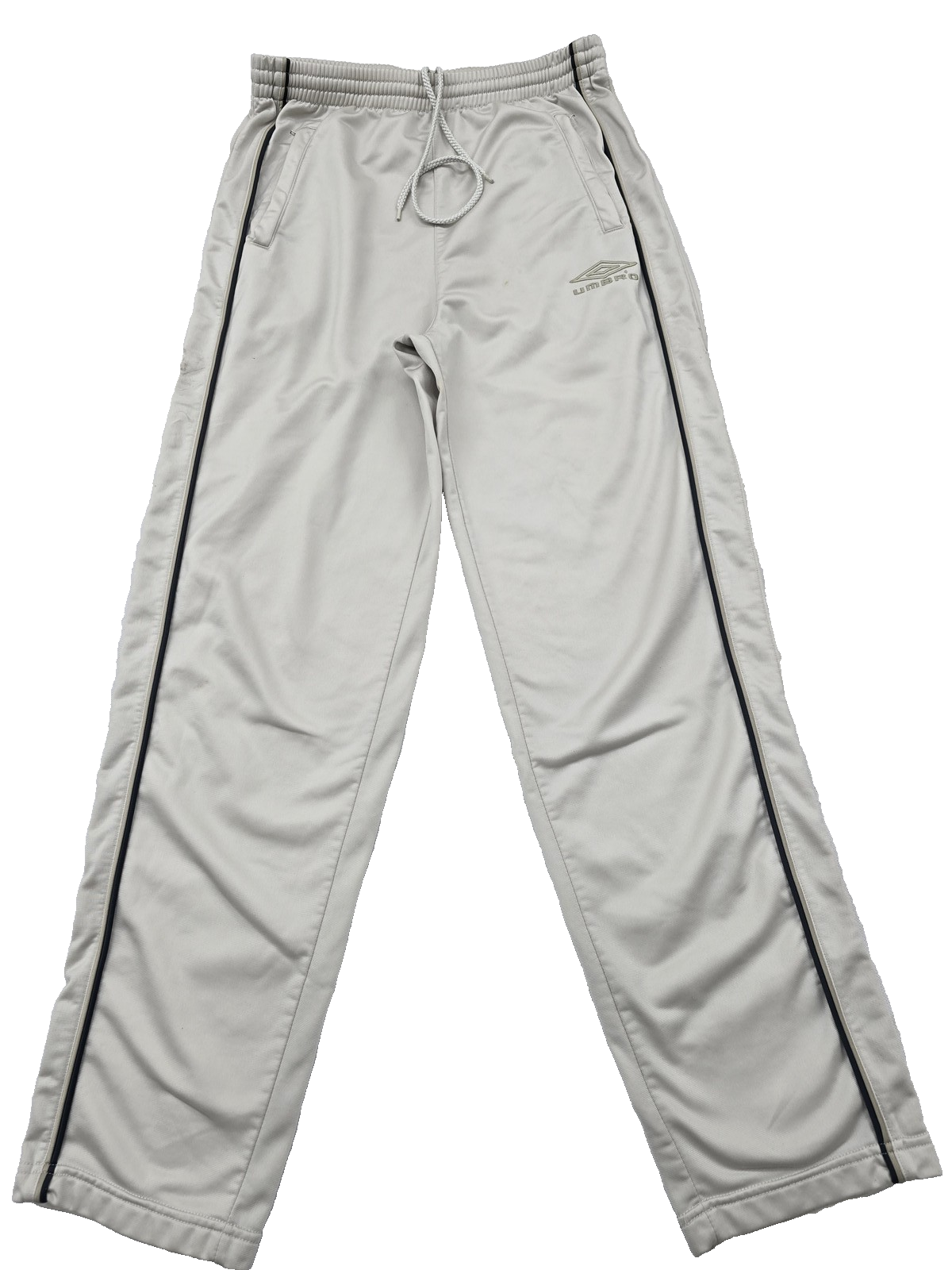 Umbro Men's Grey Striped Track Joggers M Tapered Drawstring Polyester