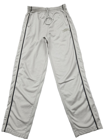 Umbro Men's Grey Striped Track Joggers M Tapered Drawstring Polyester