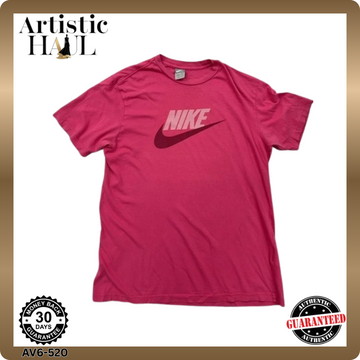 Nike Men's L Pink Short Sleeve Crewneck Swoosh T-Shirt Sportswear