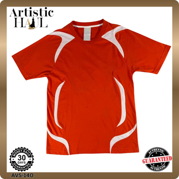 Unbranded Athletic Style Men's T-Shirt Orange Size L Fabric with Mesh Accents