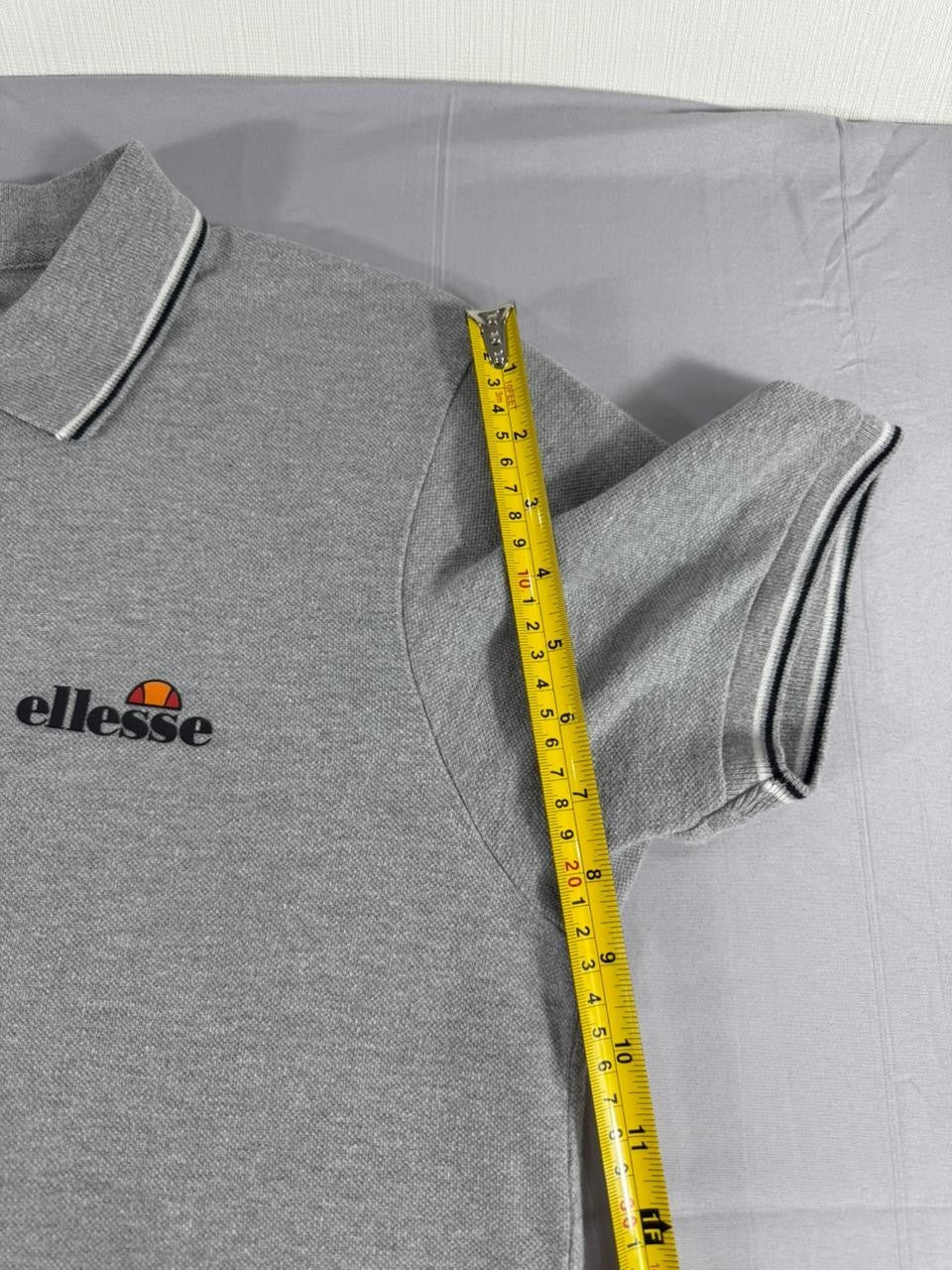 Ellesse Classic Men's Polo Shirt Gray Size M Short Sleeve