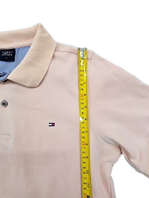 Tommy Hilfiger Men's Beige Short Sleeve Polo Shirt L Cotton Regular Turkey
