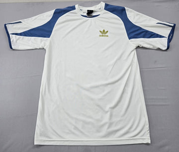Adidas Men's White Striped Soccer Jersey XL Short Sleeve
