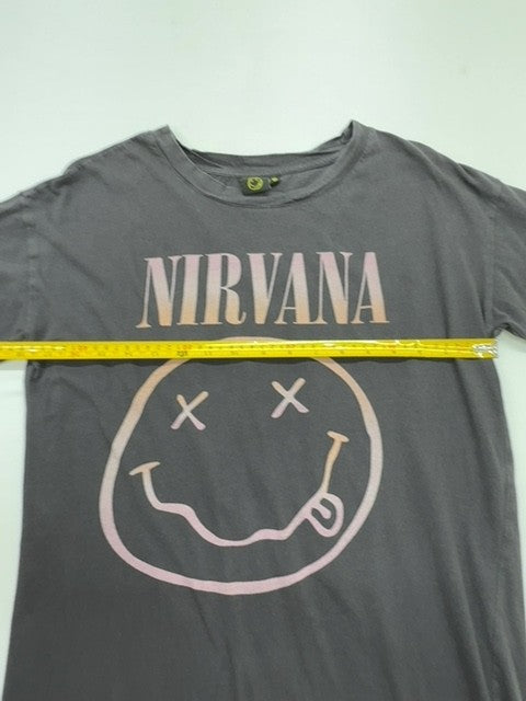 Nirvana Boys Charcoal Smiley Graphic T-Shirt Youth XS 34 Regular