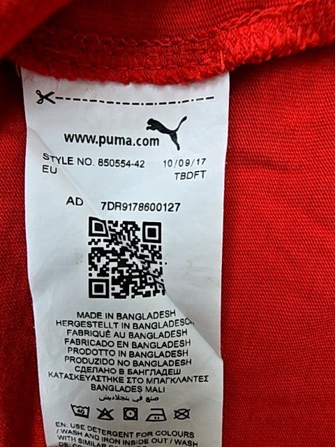 Puma Red Cotton Short Sleeve Crewneck T-Shirt Men's S