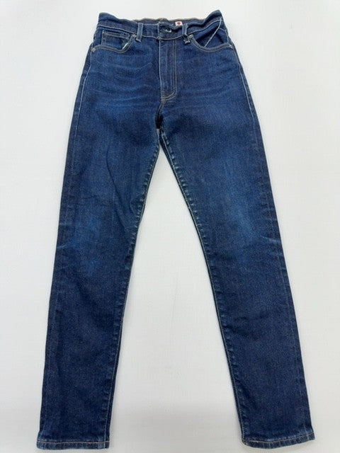 Levi's Boys Slim Dark Blue Jeans Size 25/29 Inseam 29 - Button Zipper