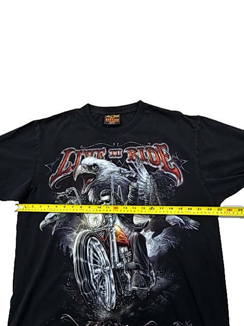 Reckless High Definition Men's Black Motorcycle Wings T-Shirt XL