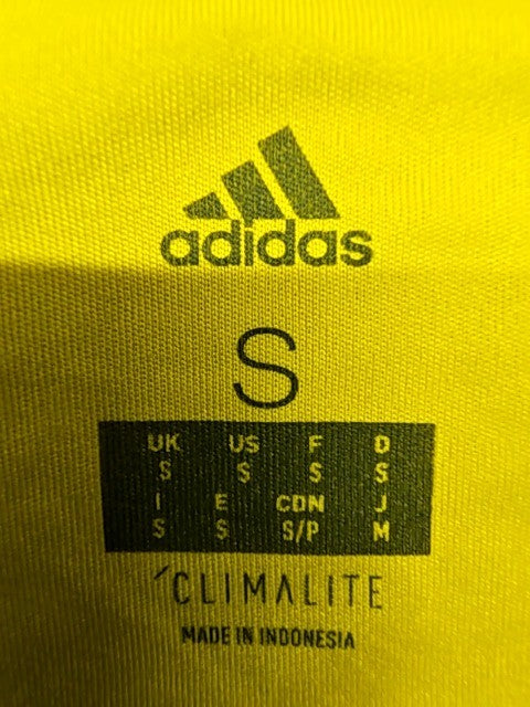 Adidas Goalkeeper Jersey Men's S Yellow Climacool Short Sleeve