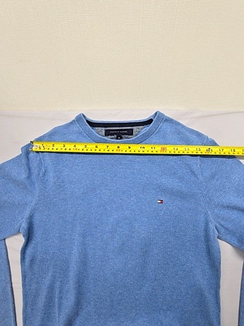 Tommy Hilfiger Men's XS Blue Cable Knit Crewneck Sweater Cotton