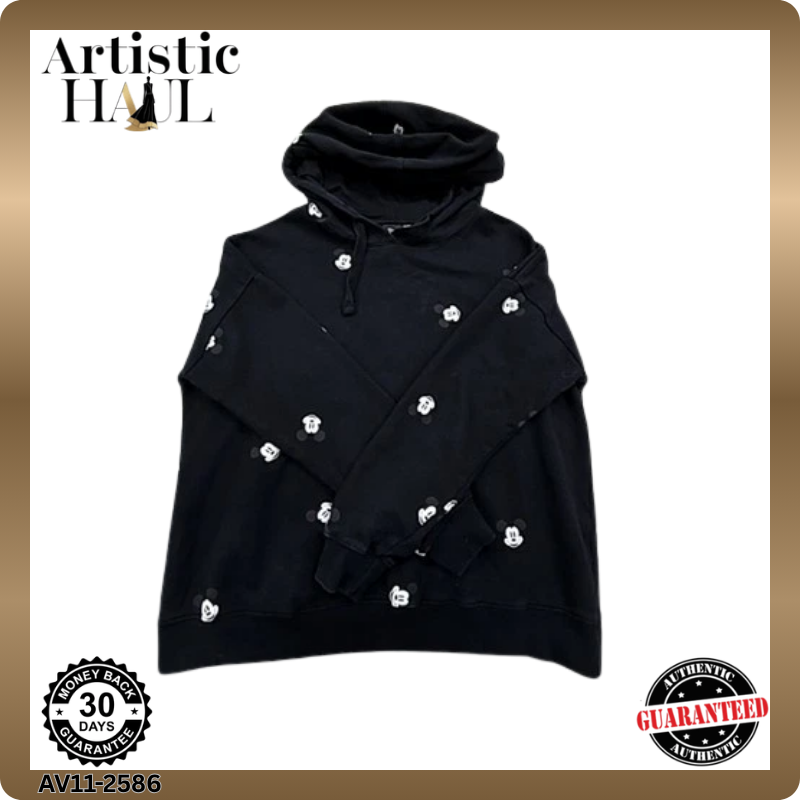 Disney Mickey Mouse Black Fleece Hoodie Size M Unisex Adult