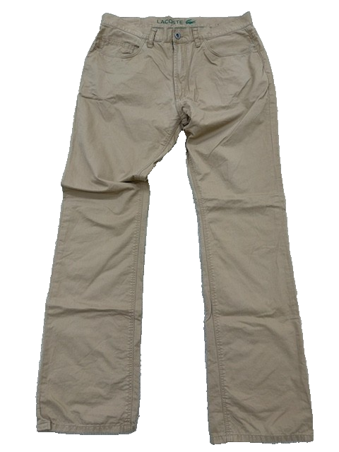 Lacoste Men's Beige Chino Pants Size 34 Regular Fit Twill