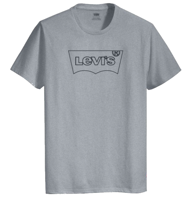 LeviS Men's Housemark Graphic Tee, Outline Midtone Grey Heather, Size M