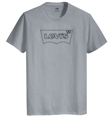 LeviS Men's Housemark Graphic Tee, Outline Midtone Grey Heather, Size M