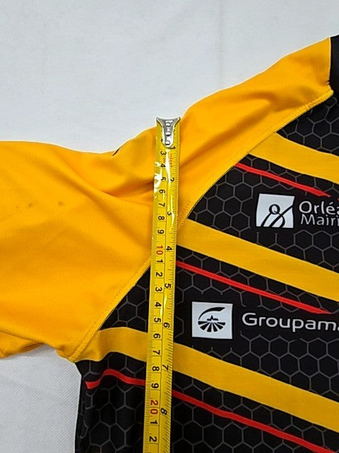 Kappa Men's XL Black/Yellow/Red Striped Rugby Jersey Short Sleeve