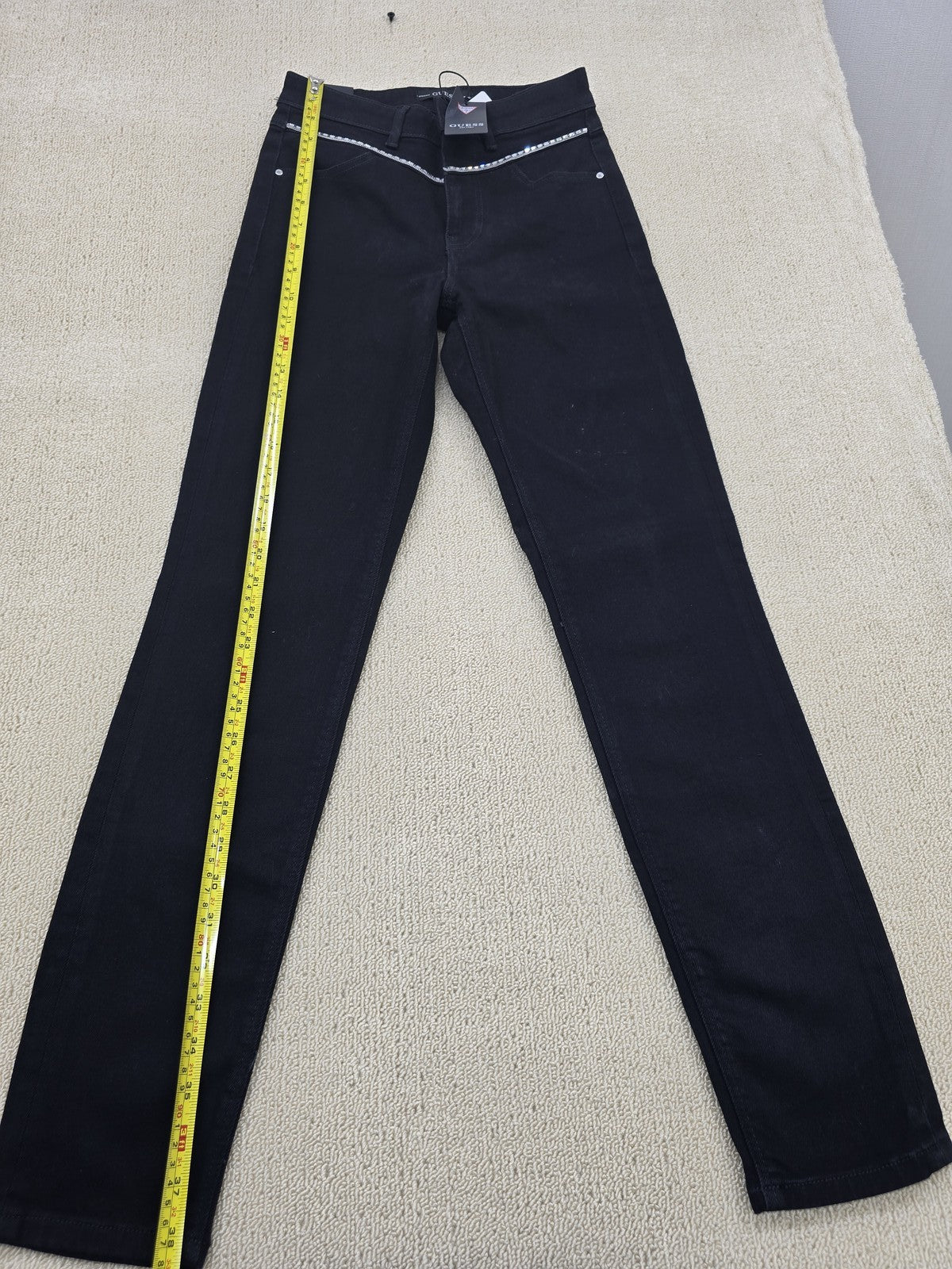 Guess 1981 Skinny High Waist Activewear Pants Black Sz 24 NWT
