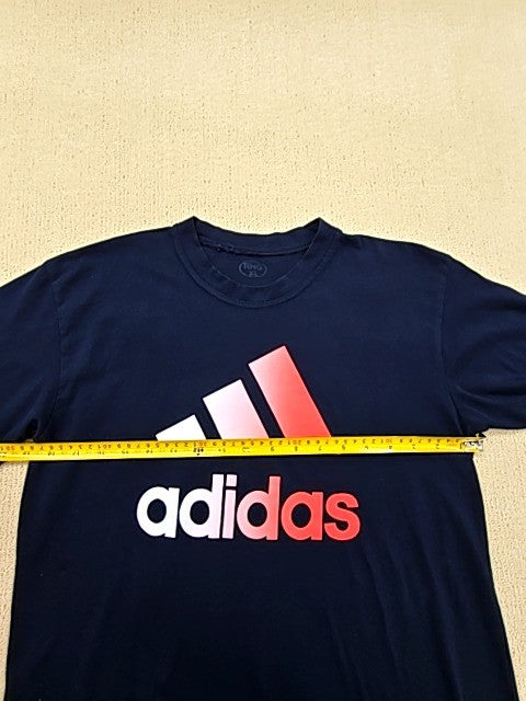 Adidas Men's Navy Blue XL Athletic Cotton Short Sleeve Crewneck T-Shirt
