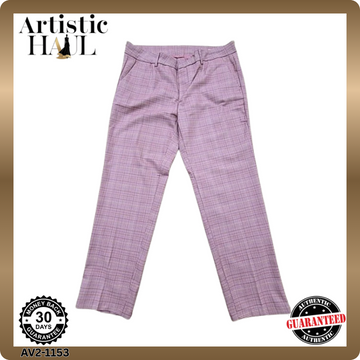 Reiko Women's Pink Plaid Liv Fancy Straight Trousers Size 32
