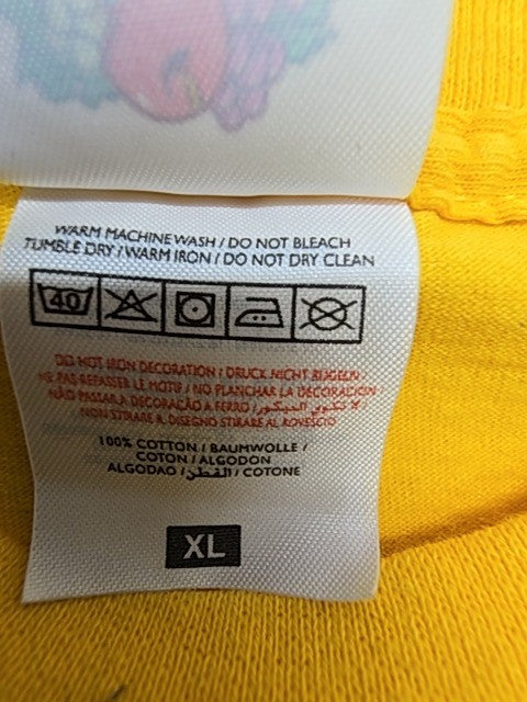 Fruit of the Loom Unisex Yellow Graphic T-Shirt Size XL Regular