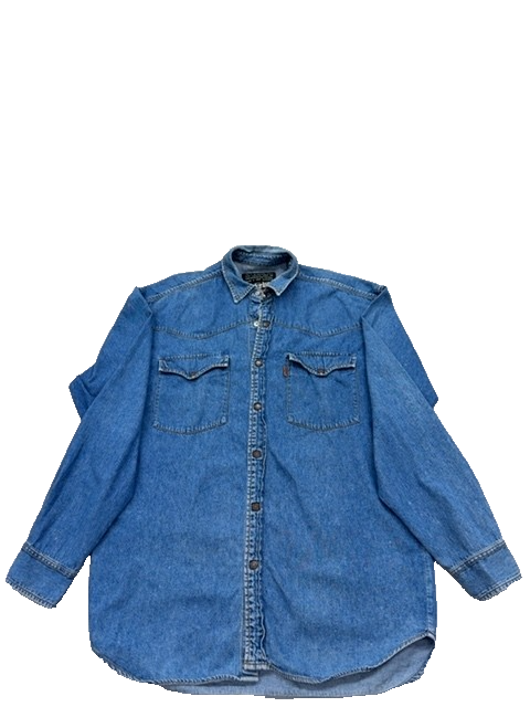 Levi's Men's Medium Wash Denim Western Shirt Size M Vintage