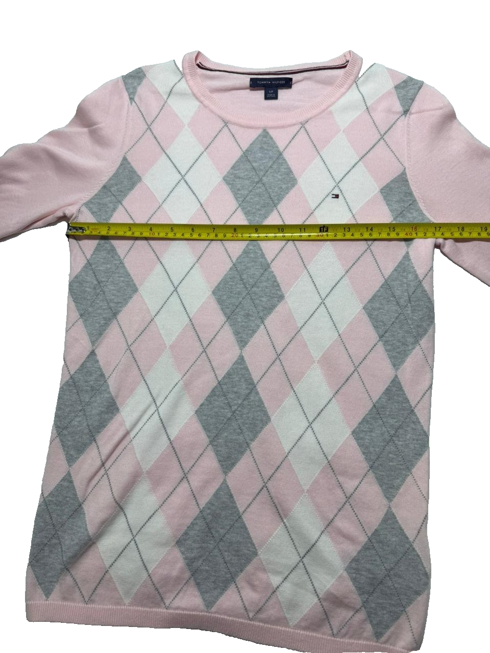 Tommy Hilfiger Women Argyle Long Sleeve Pullover Sweater.