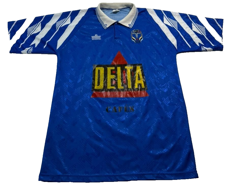 Vintage Admiral Belenenses Delta Cafes Football Jersey Shirt Blue White Size M