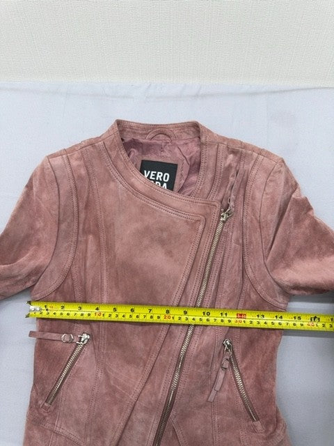 Vero Moda Pink Faux Leather Bomber Jacket Short Size S Women