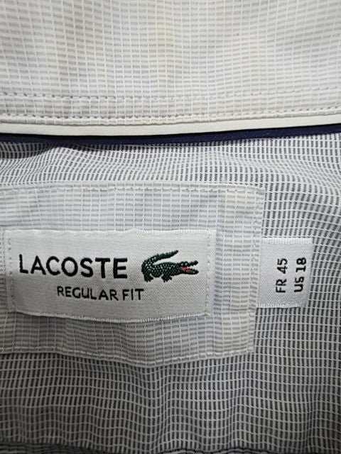Lacoste Men's Light Blue Oxford Button-Up Shirt Size 4 Regular Fit Used