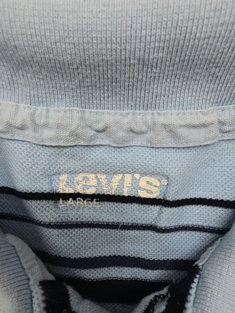 Levi’s Boys Light Blue Striped Polo Shirt Size 70 Regular Logo Knit BNWT